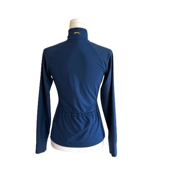 Slazenger Blue Yellow Trim Zip Front Pockets Golf Active Workout Jacket Size XS - Picture 5 of 13